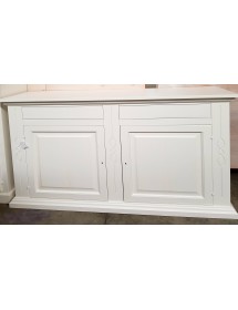 MOBILI 2G - Credenza madia 2 porte legno shabby bianco 177x48x110 VISTA FRONTALE