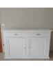 MOBILI 2G - Credenza madia 2 porte legno shabby bianco 177x48x110 VISTA FRONTALE