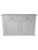 MOBILI 2G - Credenza madia 2 porte legno shabby bianco 177x48x110 VISTA FRONTALE
