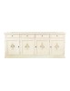 MOBILI 2G - Credenza 4 porte legno shabby bianco anticato decori 205X42X86 VISTA FRONTALE