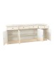 MOBILI 2G - Credenza 4 porte legno shabby bianco anticato decori 205X42X86 VISTA FRONTALE