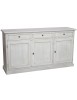 MOBILI 2G - MADIA CREDENZA IN LEGNO SHABBY CHIC 3 ANTE BIANCO INVECCHIATO 156X42X85