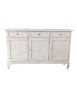 MOBILI 2G - Madia credenza 3 porte legno shabby bianco anticato 155x45x98 vista frontale