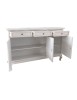 MOBILI 2G - Madia credenza 3 porte legno shabby bianco anticato 155x45x98 vista frontale aperta
