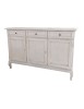 MOBILI 2G - Madia credenza 3 porte legno shabby bianco anticato 155x45x98 vista frontale