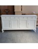 MOBILI 2G - Madia credenza 4 porte legno shabby bianco 205x42x98 vista frontale