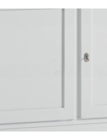 MOBILI 2G - Madia credenza 4 porte legno shabby bianco 205x42x98 vista frontale