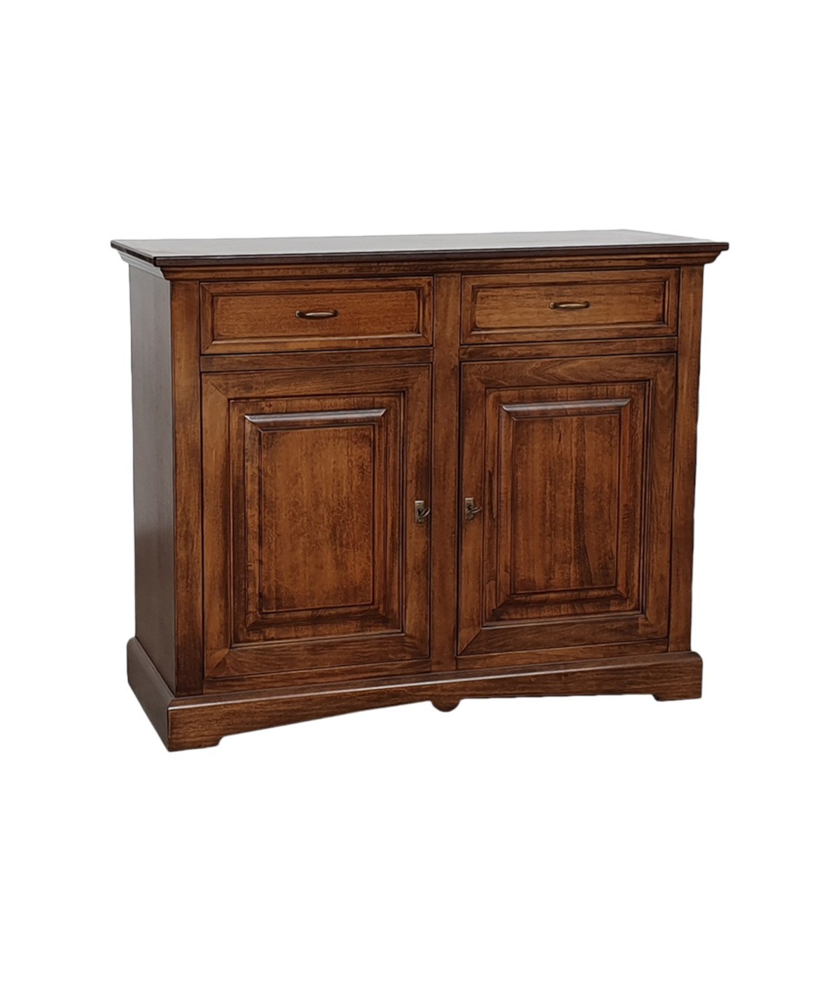 MOBILI 2G - Credenza classica 2 ante Legno tinta bassano 117X46X96 vista frontale