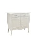 MOBILI 2G - Madia Credenza in legno 2 porte shabby bianca 105x50x100 VISTA FRONTALE
