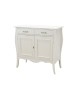 MOBILI 2G - Madia Credenza in legno 2 porte shabby bianca 105x50x100 VISTA FRONTALE