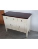MOBILI 2G - Madia Credenza 3 Ante  3 cassetti shabby Bicolore Legno 105X42X82 vista frontale