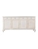 MOBILI 2G - Madia credenza 4 porte legno shabby bianco anticato 205x45x98 VISTA FRONTALE