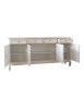 MOBILI 2G - Madia credenza 4 porte legno shabby bianco anticato 205x45x98 VISTA FRONTALE