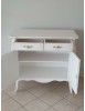 MOBILI 2G - Madia Credenza in legno 2 porte shabby bianco anticato decorato 105x50x100 VISTA FRONTALE APERTO