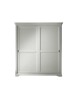 MOBILI 2G - ARMADIO SHABBY 2 ANTE SCORREVOLI IN LEGNO MASSELLO BIANCO L.200 P.67 H.220