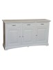 MOBILI 2G - Madia credenza 3 porte legno shabby bianco 170x46x96 vista frontale