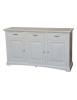 MOBILI 2G - Madia credenza 3 porte legno shabby bianco 170x46x96 vista frontale