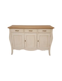 MOBILI 2G - Madia credenza 3 porte legno shabby bicolore 151x50x105 vista frontale