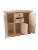 MOBILI 2G - Credenza 3 porte 2 cassetti shabby avorio anticato decori 100x39x85 vista frontale
