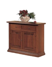 Madia credenza arte povera 2 porte massello tinta noce 109X47X97 vista frontale