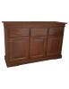 MOBILI 2G - Madia credenza classica 3 porte legno tinta noce 150X47X96 vista frontale