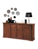 MOBILI 2G - Madia credenza classica 4 porte legno tinta noce 200X47X96 vista frontale