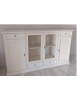 MOBILI 2G - Madia credenza 4 porte 4 cassetti legno shabby bianco 205x49x113 vista frontale