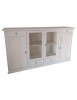 MOBILI 2G - Madia credenza 4 porte 4 cassetti legno shabby bianco 205x49x113 vista frontale