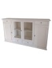 MOBILI 2G - Madia credenza 4 porte 4 cassetti legno shabby bianco 205x49x113 vista frontale