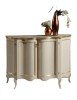 MOBILI 2G - Credenza madia classica sagomata 2 porte legno avorio oro 124x38x90 vista frontale