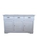 MOBILI 2G - Credenza madia 3 porte legno shabby bianco anticato 155x52x94 vista frontale