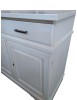 MOBILI 2G - Credenza madia 3 porte legno shabby bianco anticato 155x52x94 vista frontale
