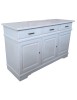 MOBILI 2G - Credenza madia 3 porte legno shabby bianco anticato 155x52x94 vista frontale