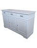 MOBILI 2G - Credenza madia 3 porte legno shabby bianco anticato 155x52x94 vista frontale