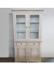 MOBILI 2G - Cristalliera 2 porte legno shabby bianco anticato 117x46x220 VISTA FRONTALE