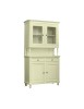MOBILI 2G - Cristalliera 2 porte shabby legno shabby avorio 104X43X208 VISTA FRONTALE