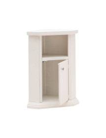 MOBILI 2G - Mobile ad angolo 1 Anta Legno shabby bianco 43X43X70 vista frontale