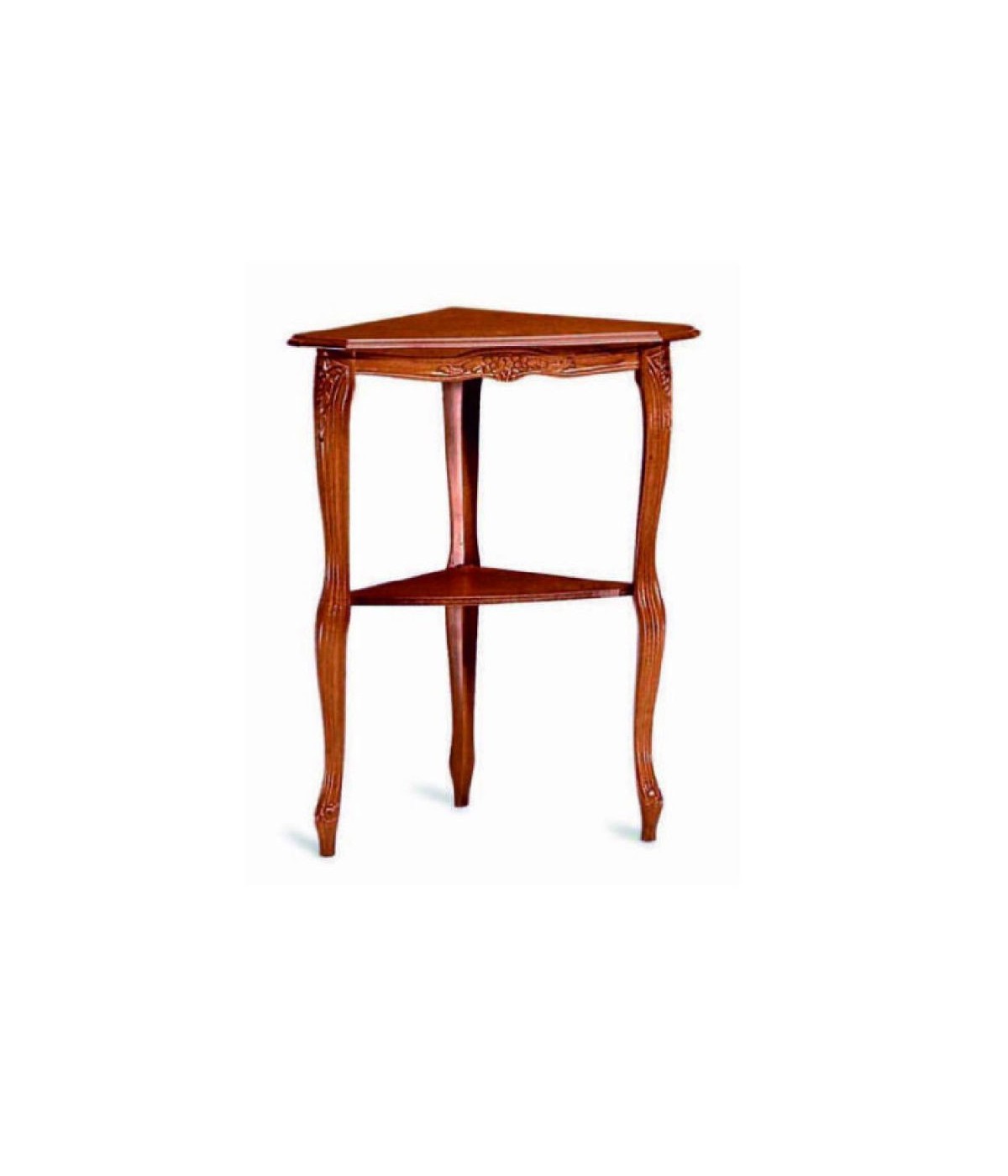 MOBILI 2G - Tavolino ad angolo classico legno tinta noce 57X36X70 vista frontale