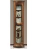MOBILI 2G - Vetrina ad angolo vetro curvo classica Legno tinta noce 33X33X201 vista frontale