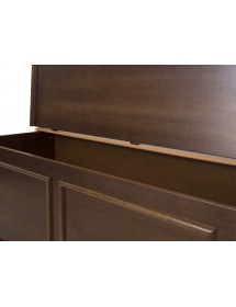 MOBILI 2G - Cassapanca arte povera in legno tinta noce 100X42X50 vista frontale