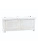 MOBILI 2G - Cassapanca in legno bianco anticato shabby 116,5X40,5X46 VISTA FRONTALE