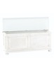 MOBILI 2G - Cassapanca in legno bianco anticato shabby 116,5X40,5X46 VISTA FRONTALE