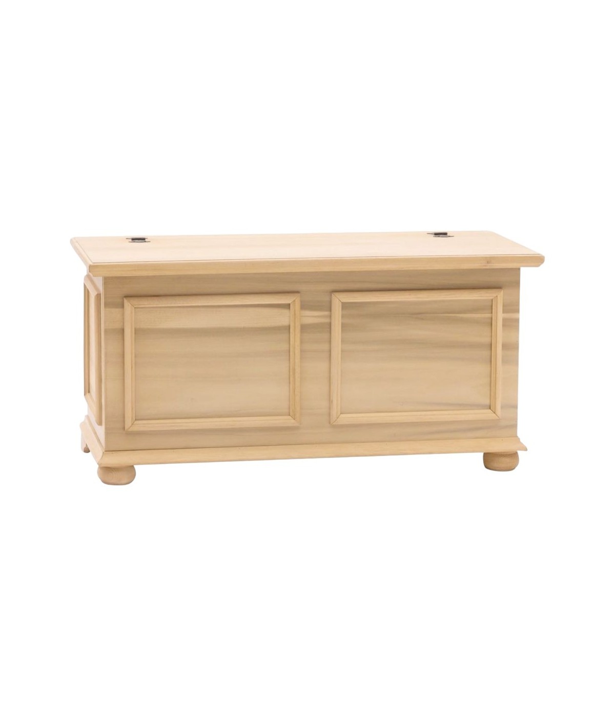 MOBILI 2G - Cassapanca classica in legno tinta naturale 116,5X40,5X46 VISTA FRONTALE