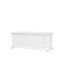 MOBILI 2G - Cassapanca in legno bianco anticato shabby 100X42X50 VISTA FRONTALE