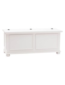 MOBILI 2G - Cassapanca in legno bianco anticato shabby 100X42X50 VISTA FRONTALE