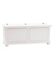 MOBILI 2G - Cassapanca in legno bianco anticato shabby 100X42X50 VISTA FRONTALE