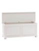 MOBILI 2G - Cassapanca in legno bianco anticato shabby 100X42X50 VISTA FRONTALE
