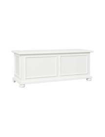 MOBILI 2G - Cassapanca in legno bianco anticato shabby 100X42X50 VISTA FRONTALE