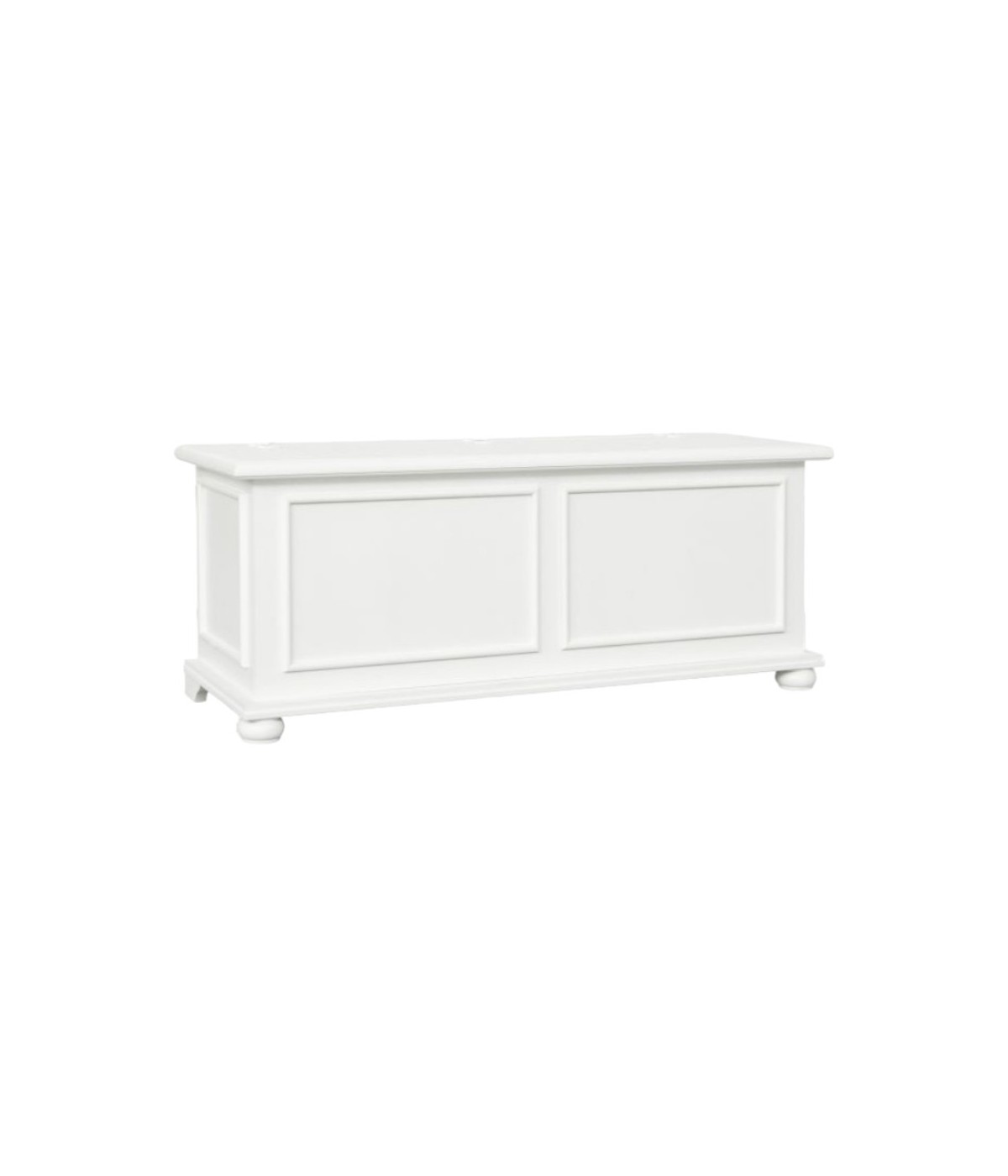 MOBILI 2G - Cassapanca in legno bianco anticato shabby 100X42X50 VISTA FRONTALE