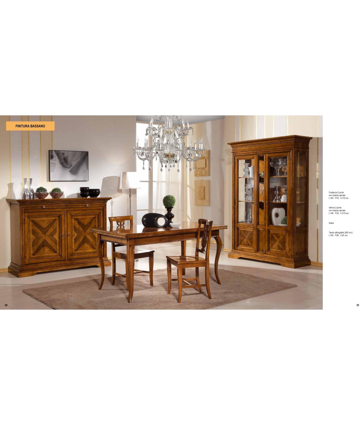 MOBILI 2G - SOGGIORNO ARTE POVERA IN LEGNO INTARSIATA CROCE FINITURA NOCE